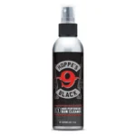 Hoppe's HOPPES BLACK ALUM CLEANER 6OZ silver bottle with black spray pump and clear cap, front view