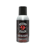 Hoppe's HOPPES BLACK LUBE AEROSOL 4OZ silver aerosol can, front view with black cap