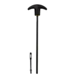 KleenBore handgun cleaning rod, black rod with T-handle and separate slotted patch holder