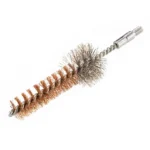 Hoppe's HOPPES Chamber Brush AR 5.56/223 SGL, angled view of bronze and silver bristles