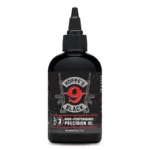Hoppe's HOPPES BLACK LUBRICANT 2OZ black squeeze bottle, front view with pointed applicator cap