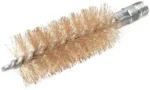 Hoppe's Phosphor Bronze Brush, bronze bristles with silver threaded shank in side view
