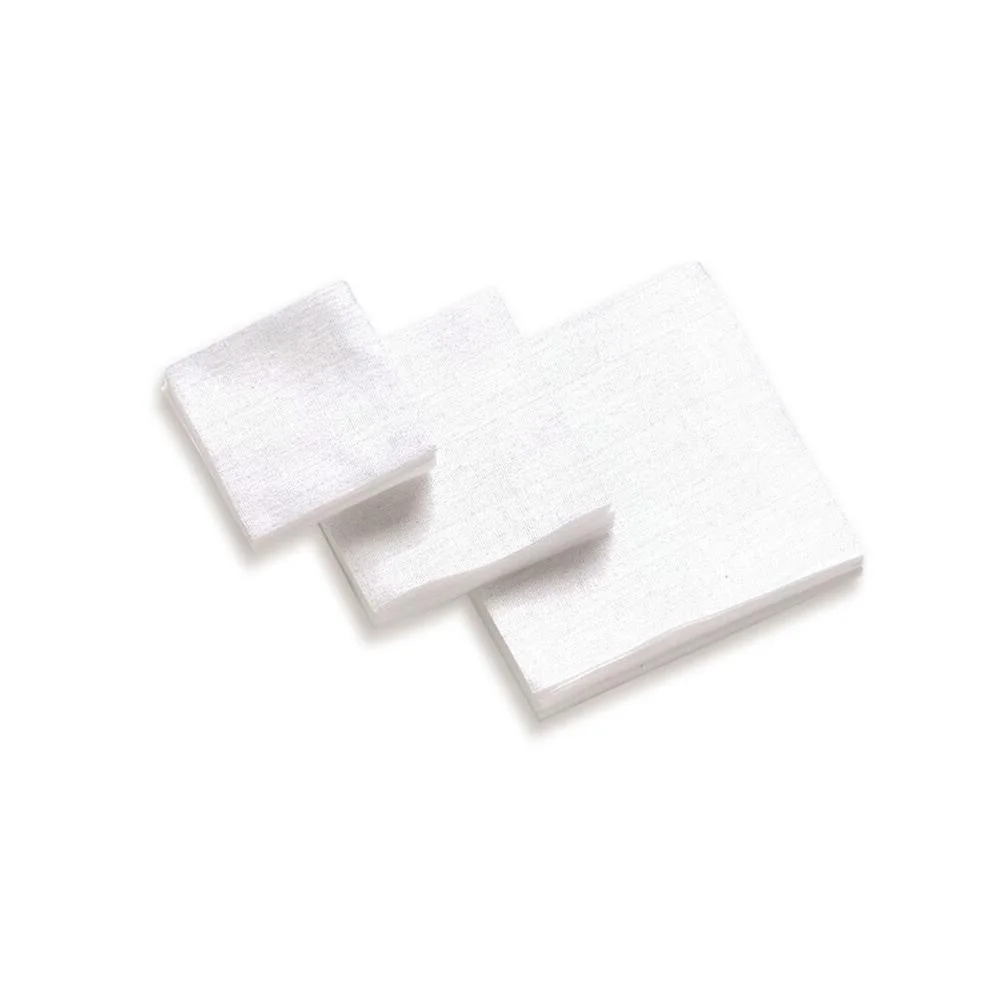 primary-47315 Hoppe's Gun Cleaning Patches, several square white fabric patches stacked and spread out