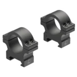 Leupold Open Range scope rings, matte black angled view of two low rings