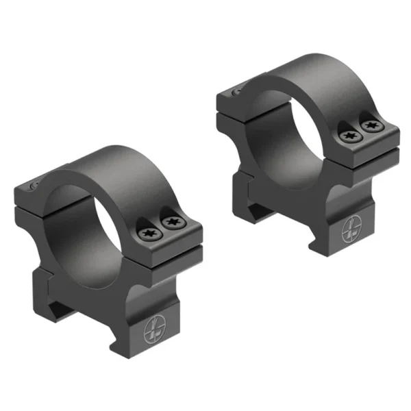 Leupold Open Range scope rings, matte black angled view of two low rings