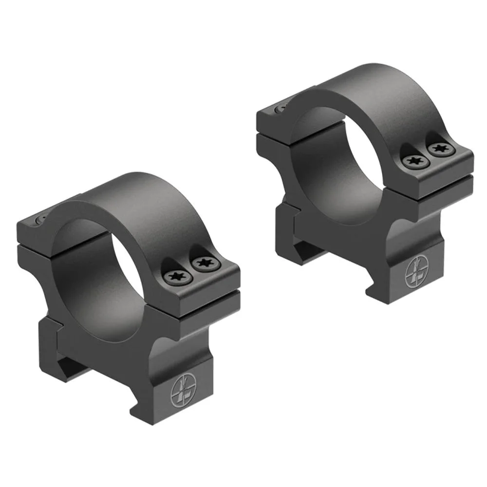 primary-47359 Leupold Open Range scope rings, matte black angled view of two low rings