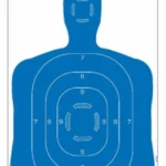 ALLEN EZ AIM SILHOUETTE target, front view with blue human outline and scoring rings