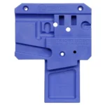 Midwest Industries AR Lower Receiver Block, blue front view with holes and molded handle
