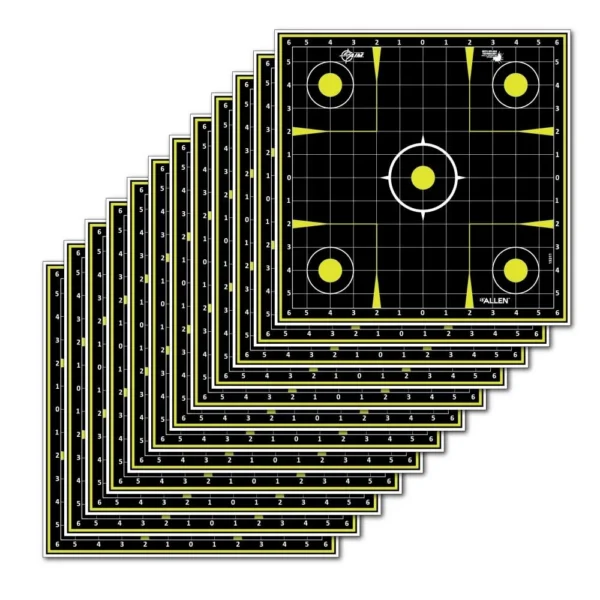 The Allen Company Inc. Allen EZ Aim Non-Adhesive Splash Target 12.5" Black and Yellow 30 per Pad