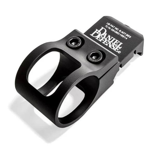 Daniel Defense DD Offset Flashlight Mount black, angled view with twin rings and mounting screws