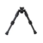 Caldwell Accumax Pic Rail Bipod, black front view with legs extended