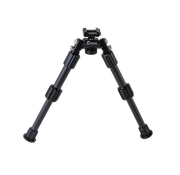 Caldwell Accumax Pic Rail Bipod, black front view with legs extended