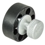 HKS M Series 6rd Speedloader angled view with black cylinder and silver knurled knob