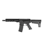 One Horse OH-15 black AR-15 pistol, side view with magazine, short handguard and brace