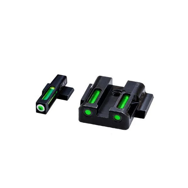 North Pass Ltd. Hiviz HIVIZ LiteWave H3 sight Green LitePipe/White front ring fits S&W Shield models
