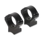Talley Lightweight Alloy Scope Mounts, black angled view showing two rings and mounting bases