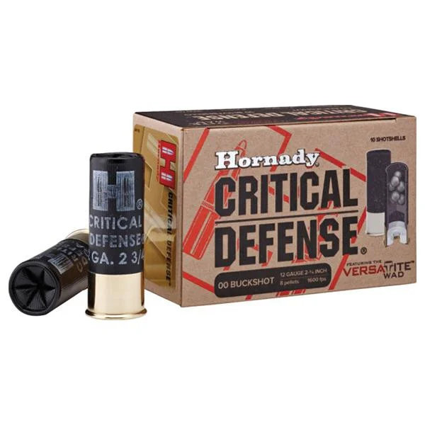 Hornady Mfg Hornady Critical Defense Shotgun Ammunition 12 ga 2-3/4" 8 plts #00 1600 fps 10/ct