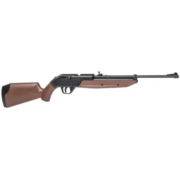 Crosman 760 PumpMaster Air Rifle, left-side view with brown stock and black barrel