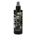 Hoppe's M-Pro 7 Gun Cleaner, black spray bottle with clear cap, front view