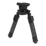 ALLEN HELIX POLYMER BIPOD LOW STUD, black front view with two extended textured legs