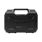 Allen Hardshell Large Handgun Case, black front view with molded handle, latches and raised logo