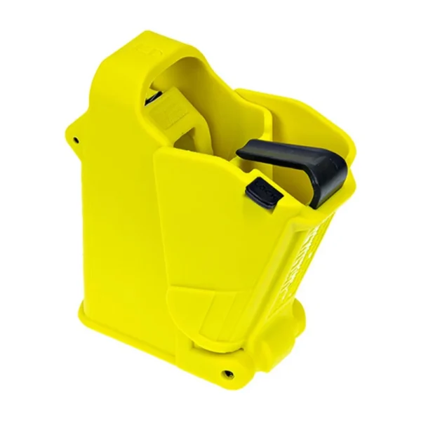 Maglula UpLULA Universal Pistol Mag Loader, lemon yellow angled view with black lever
