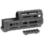 Midwest Industries AK Alpha Series M-LOK Handguard, black side view with rail section