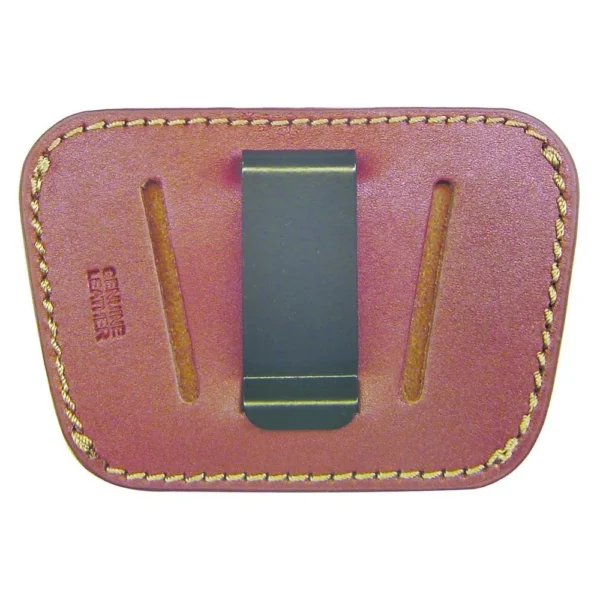 PS Products PS PROD BELT SLD HLSTR, tan leather front view with stitching and black belt clip