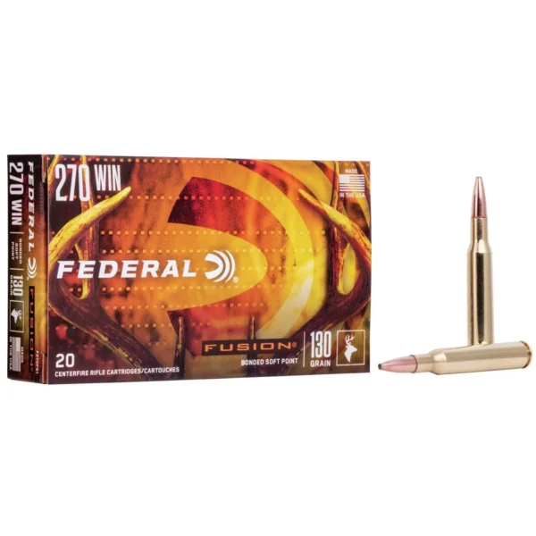 Federal Cartridge Co. Federal Fusion Rifle Ammunition .270 Win 130 gr BTSP 3050 fps - 20/ct