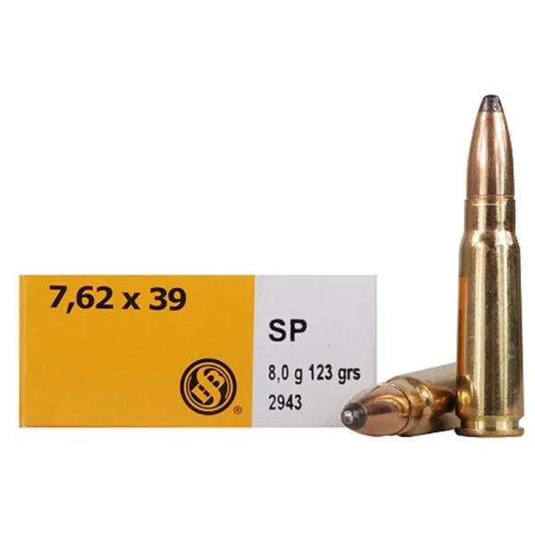 Mag-Tech/Sellier- Bellot Sellier & Bellot Rifle Ammunition 7.62x39mm 123 gr SP 2435 fps 20/ct