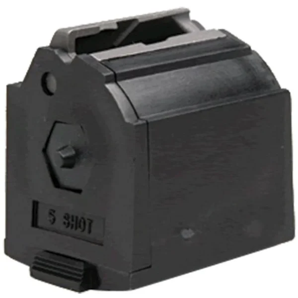 Ruger Rifle Magazine for 10/22, black rotary magazine in angled front view
