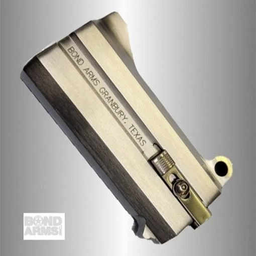 Bond Arms Handgun Barrel satin silver and black barrel, angled side view