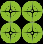 Birchwood Casey Targets Green Target Spots, four round green targets with black crosshairs