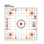 ALLEN EZAIM PAPER 12 IN BULLSEYE 100PK white grid target with five orange bullseyes