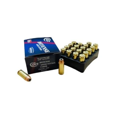 Double Tap Ammunition Double Tap Colt Defense Handgun Ammunition 10mm Auto 180gr JHP 1150 fps 20/ct