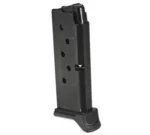 Ruger Handgun Magazine for LCP II, black front view with witness holes and extended baseplate