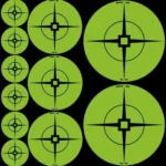 Birchwood Casey Target Spots Green Assortment, sheet of green bullseyes in three sizes