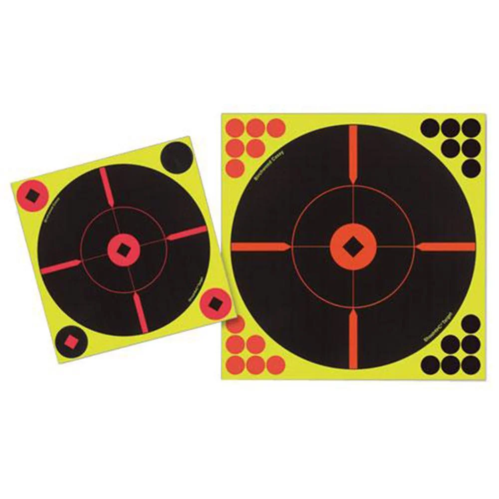 primary-47722 Birchwood Casey B/C SHT-N-C CRSHR-BULLSEYE TGT neon yellow and black bullseye targets