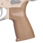 Reptilia CQG AR-15 Pistol Grip, FDE right-side view mounted on a partial receiver