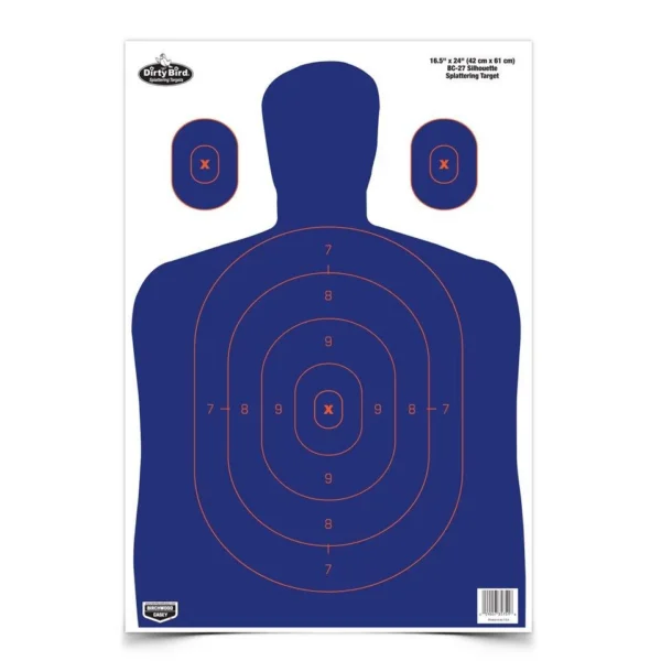 Birchwood Casey Dirty Bird BC-27 Silhouette Target 16.5"x24" Blue/Orange 3/ct