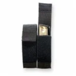 Bulldog Cases Double mag holder, black fabric front view with two pouches and hook-and-loop straps