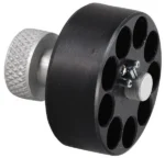 HKS M Series Speedloader, angled view of black nine-chamber loader with silver knob