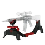 Birchwood Casey Foxtrot Shooting Rest, black and red rest with adjustable supports