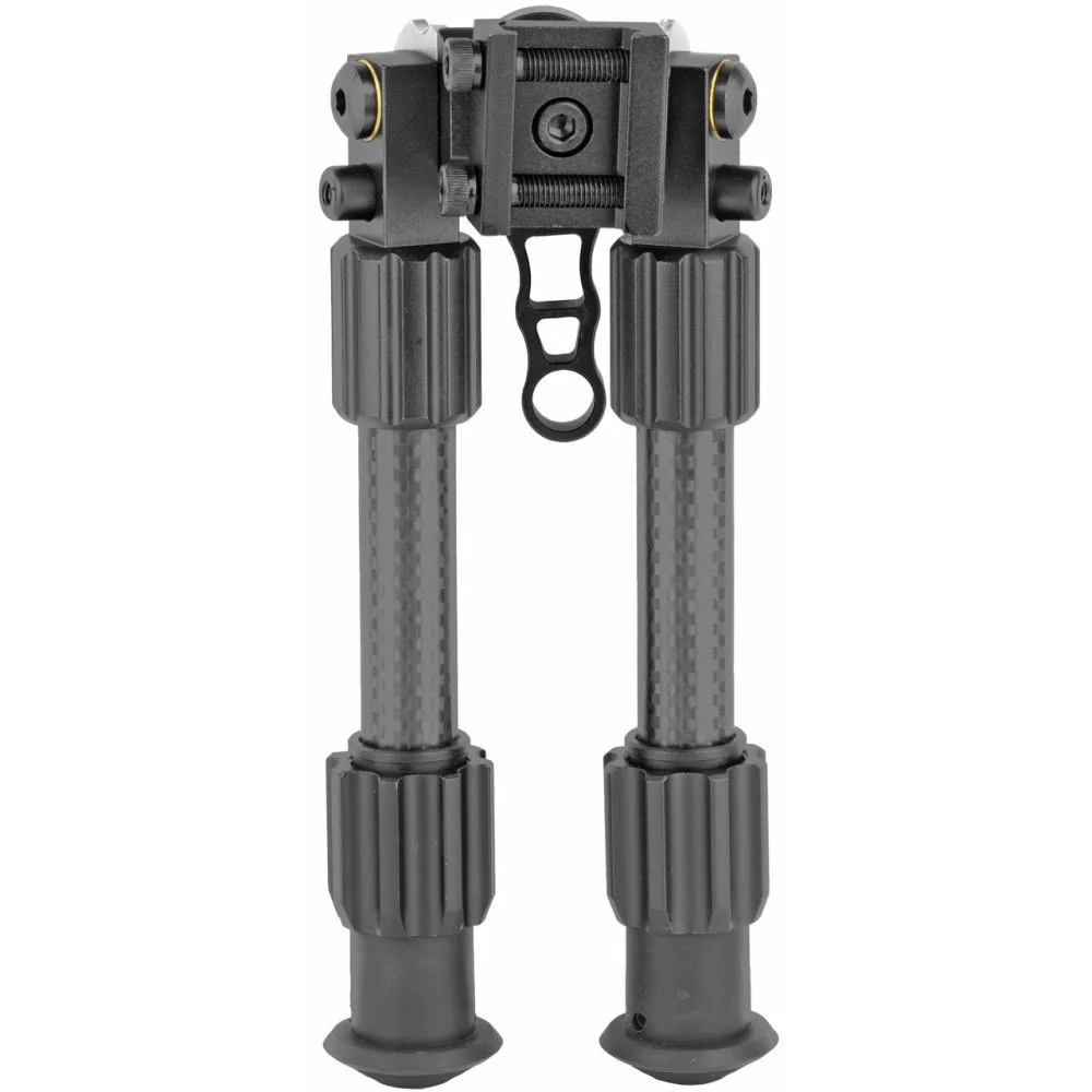 primary-47829 Truglo Tac-Pod Carbon Bipod, black and grey folded front view with Picatinny mount