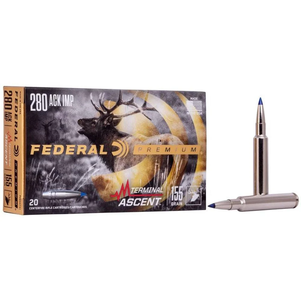 primary-47975 Federal FED PRM 280AI 155GR TA, ammunition box with one upright and one horizontal cartridge