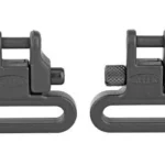ALLEN SWIVELS BLT ACTION black, front view, pair with wide loops and side knobs