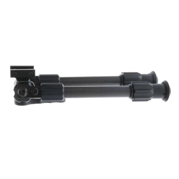 Truglo TAC-POD Carbon Pro bipod, black folded side view with mounting hardware