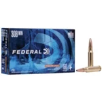 Federal Power-Shok Rifle Ammunition with blue box and two visible cartridges