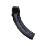 Butler Creek Steel Lips Banana Magazine, curved smoke-black polymer magazine in side view