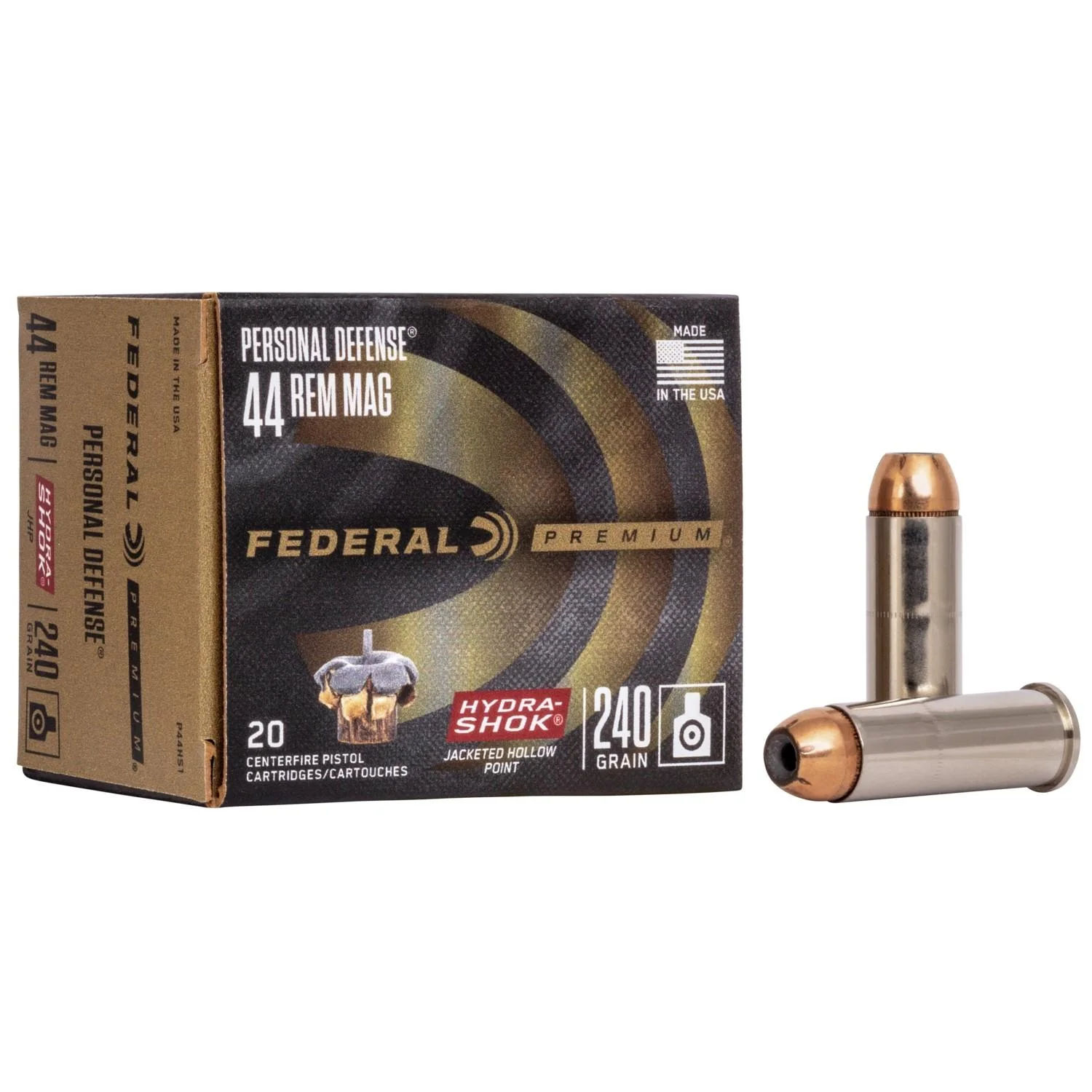 primary-48018 Federal Cartridge Co. Federal Premuim Personal Defense Handgun Ammunition .44 Mag 240 gr JHP 1210 fps 20/ct
